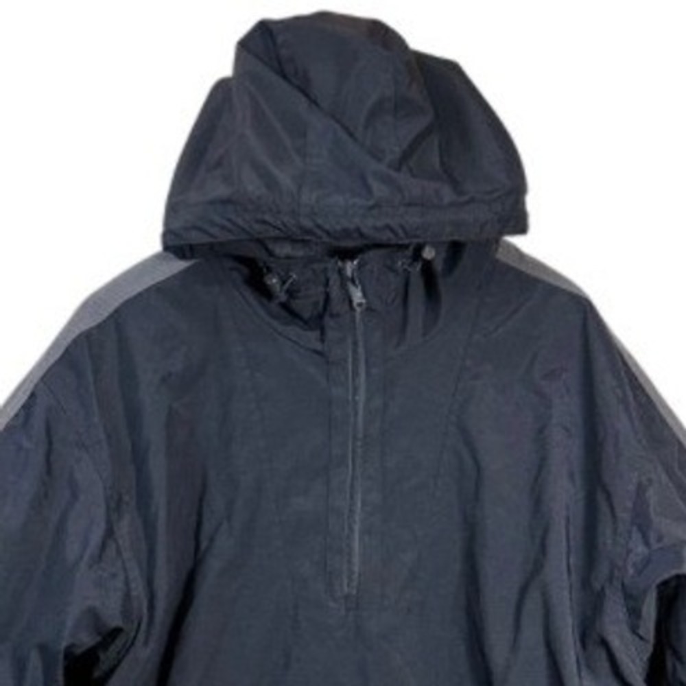 90s Gap Mens Anorak Jacket L Black Fleece Lined Quarter Zip Hooded Gorpcore Vtg - Picture 5 of 7